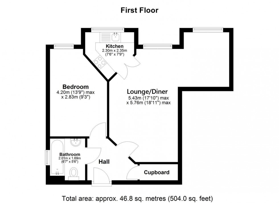 Floorplan for Barden Court, St. Lukes Avenue, Maidstone