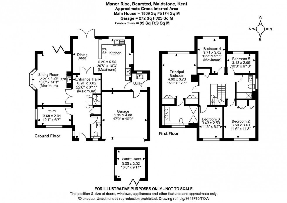 Floorplan for Manor Rise, Bearsted, Maidstone