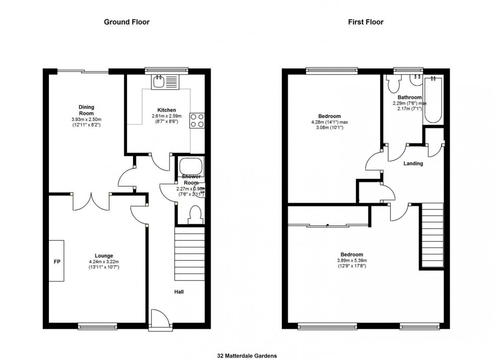 Floorplan for Matterdale Gardens, Barming, Maidstone