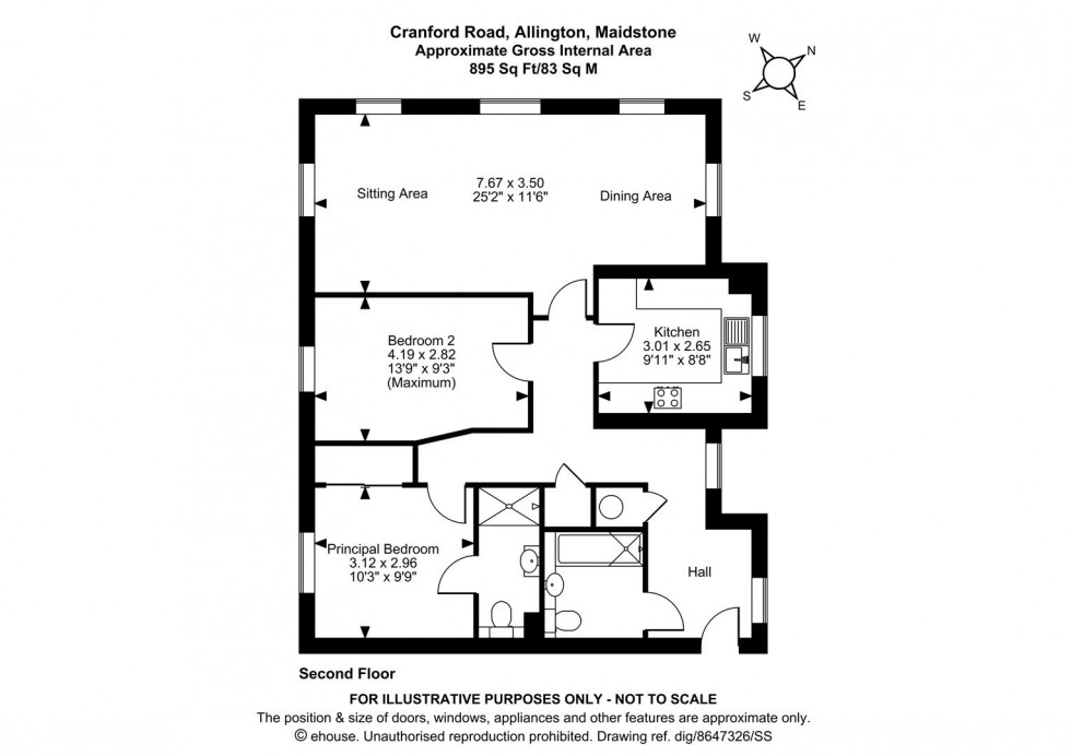 Floorplan for Cranford Road, Allington, Maidstone