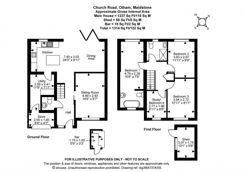 Floorplan for Church Road, Otham, Maidstone