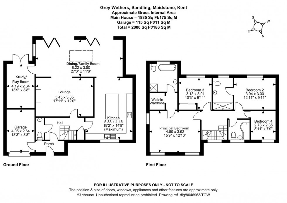 Floorplan for Grey Wethers, Sandling, Maidstone