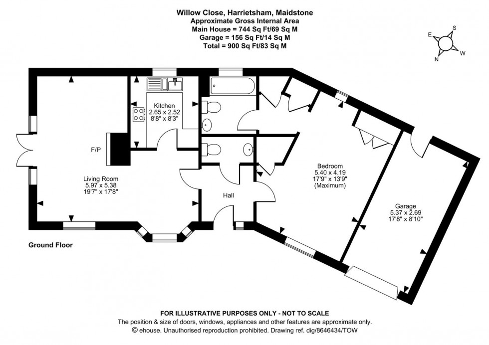 Floorplan for Willow Close, Harrietsham, Maidstone