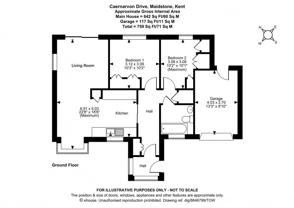 Floorplan for Caernarvon Drive, Maidstone