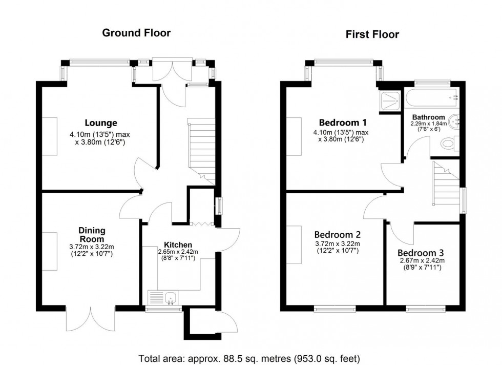 Floorplan for St. Philips Avenue, Maidstone