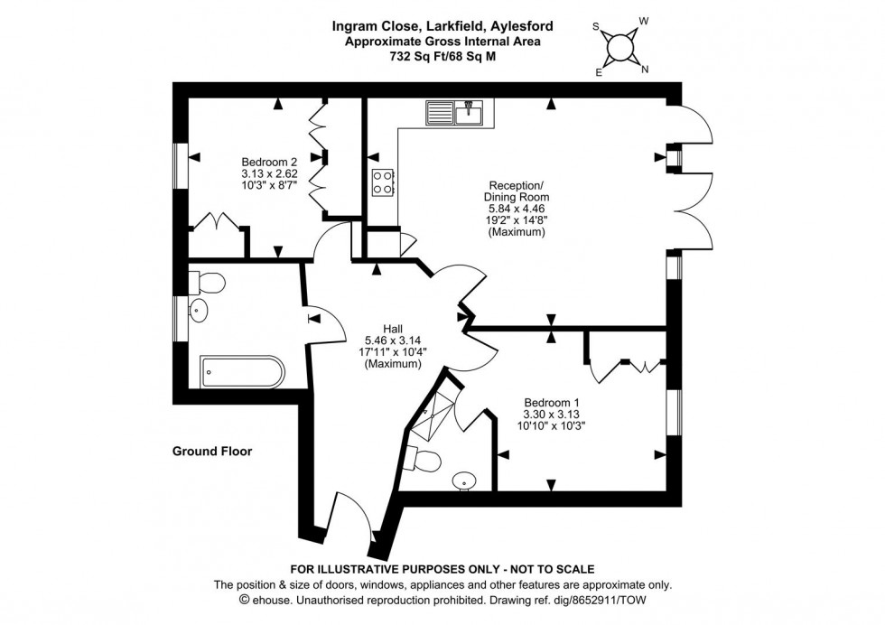 Floorplan for Ingram Close, Larkfield, Aylesford