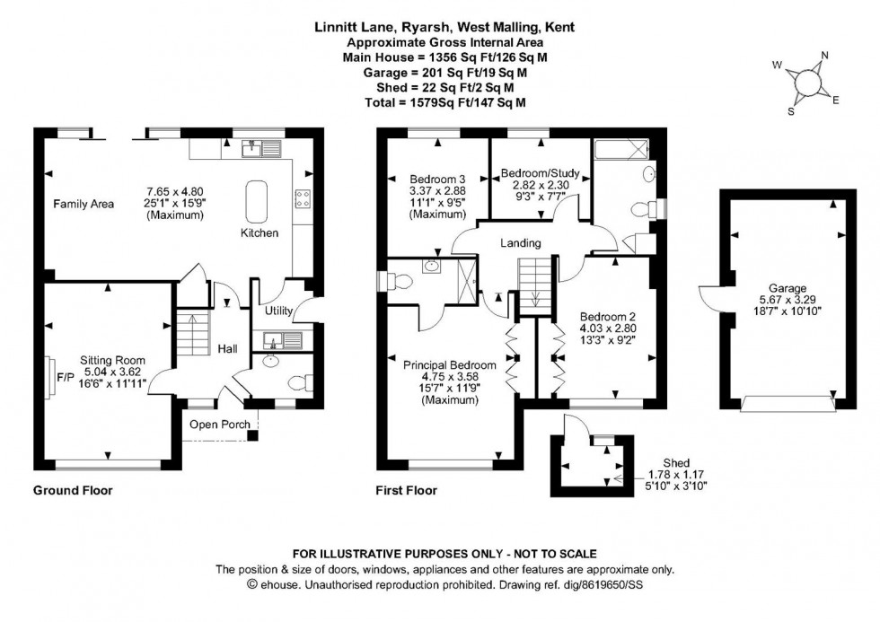 Floorplan for Linnitt Lane, Ryarsh, West Malling