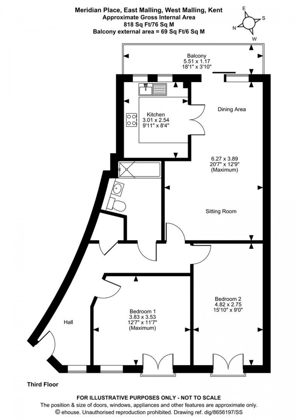 Floorplan for Meridian Place, East Malling