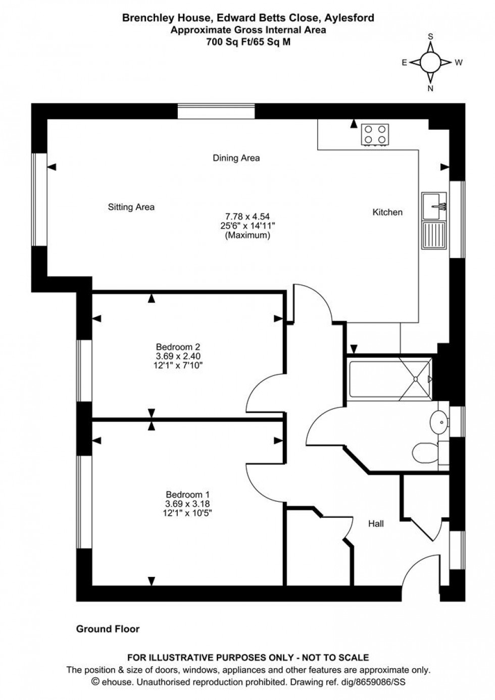 Floorplan for Edward Betts Close, Aylesford