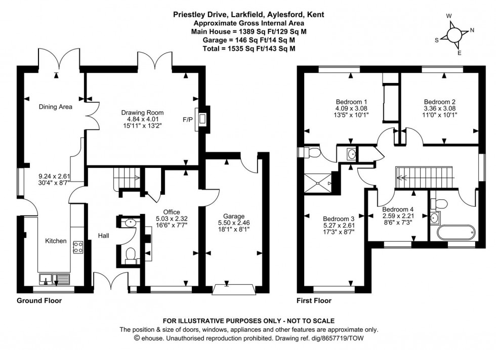 Floorplan for Priestley Drive, Larkfield