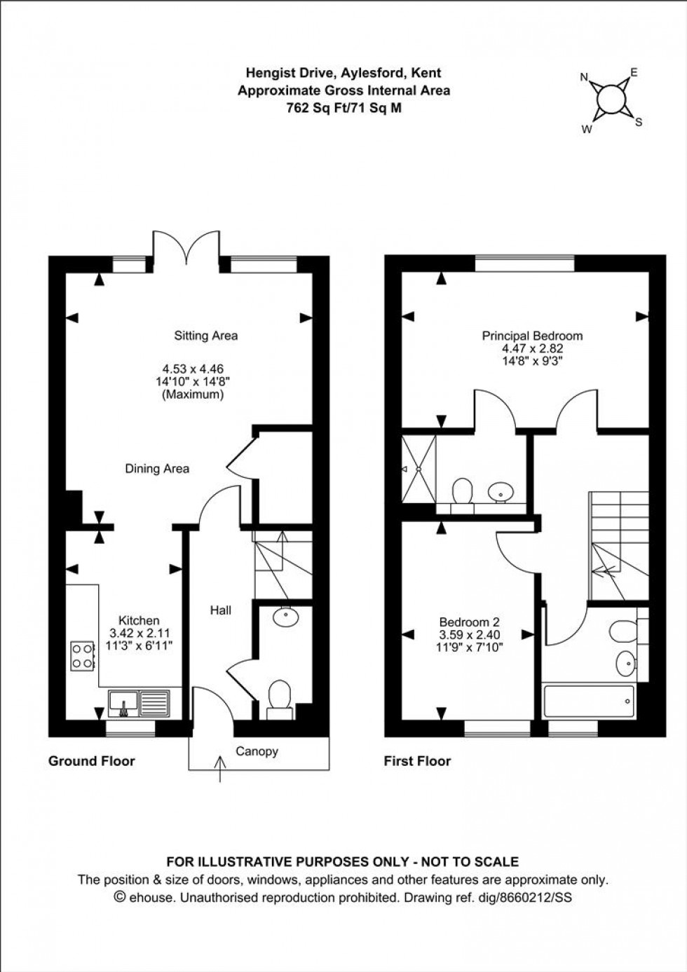 Floorplan for Hengist Drive, Aylesford