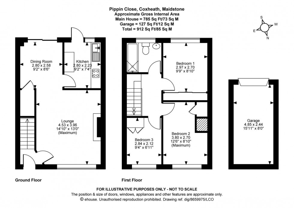 Floorplan for Pippin Close, Coxheath, Maidstone