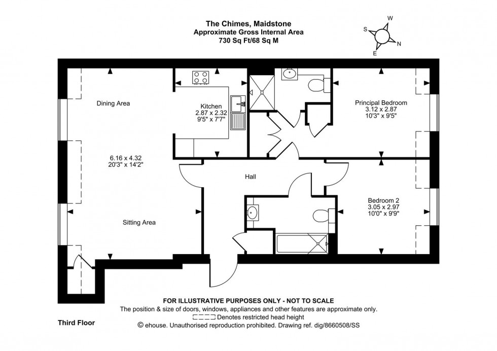 Floorplan for The Chimes, Bearsted, Kent, ME14 4RE