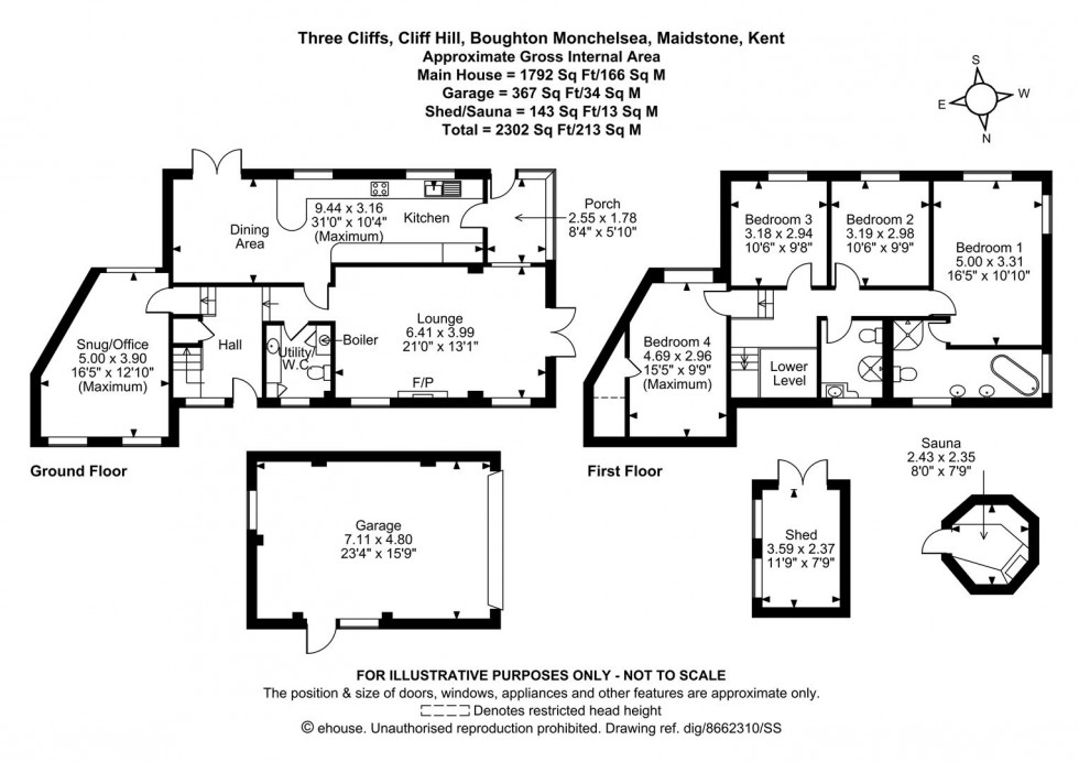 Floorplan for Cliff Hill, Boughton Monchelsea, Maidstone