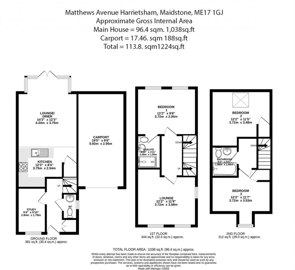 Floorplan for Matthews Avenue, Harrietsham, Maidstone