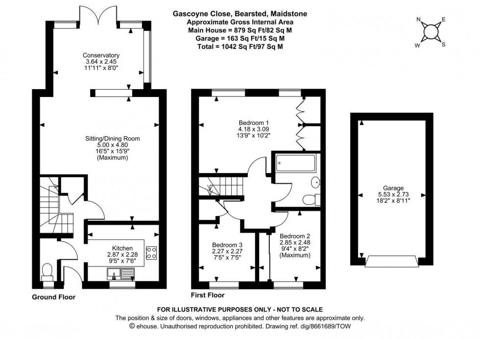 Floorplan for Gascoyne Close, Bearsted, Maidstone