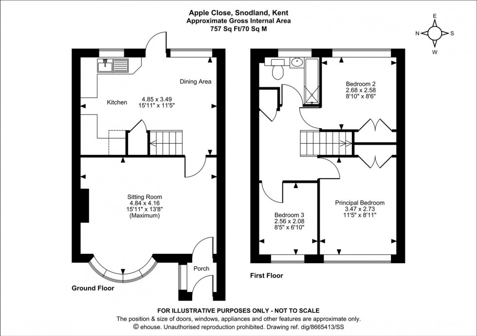 Floorplan for Apple Close, Snodland
