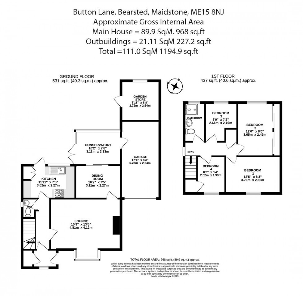 Floorplan for Button Lane, Bearsted, Maidstone