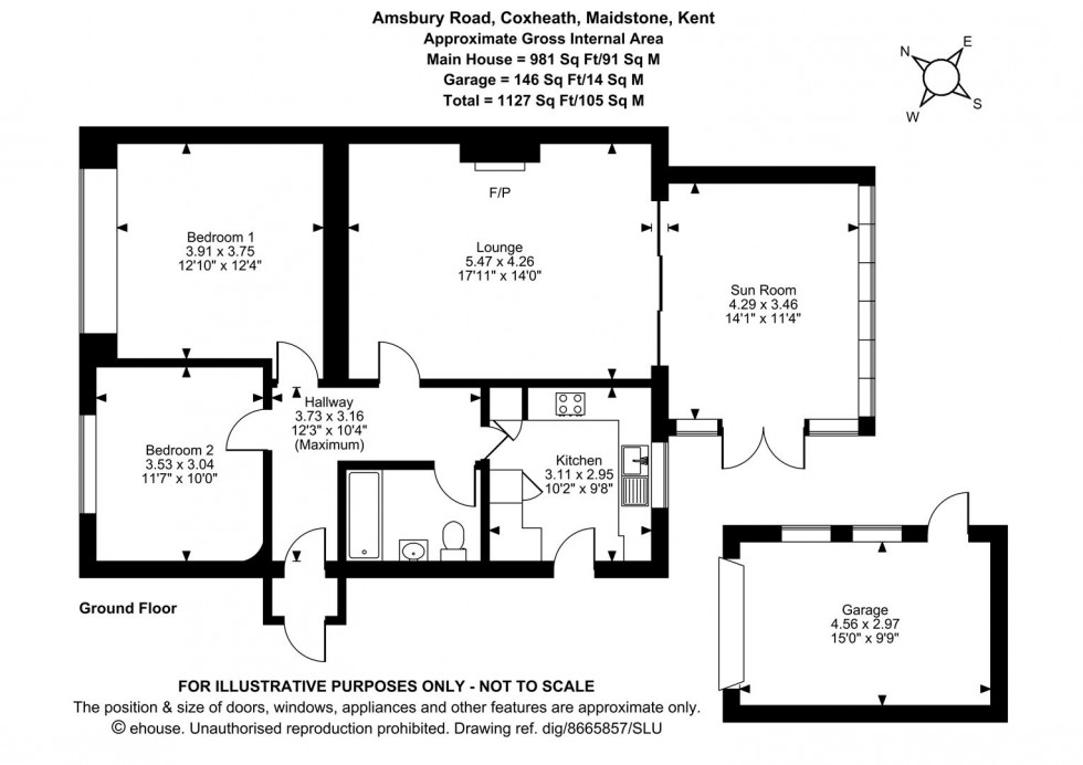 Floorplan for Amsbury Road, Coxheath