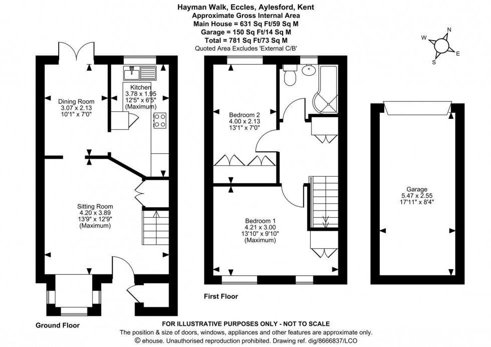 Floorplan for Hayman Walk, Eccles, Aylesford