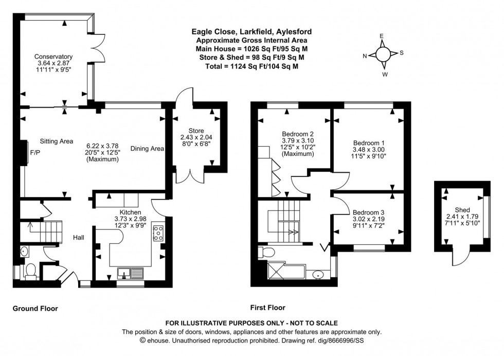 Floorplan for Eagle Close, Larkfield