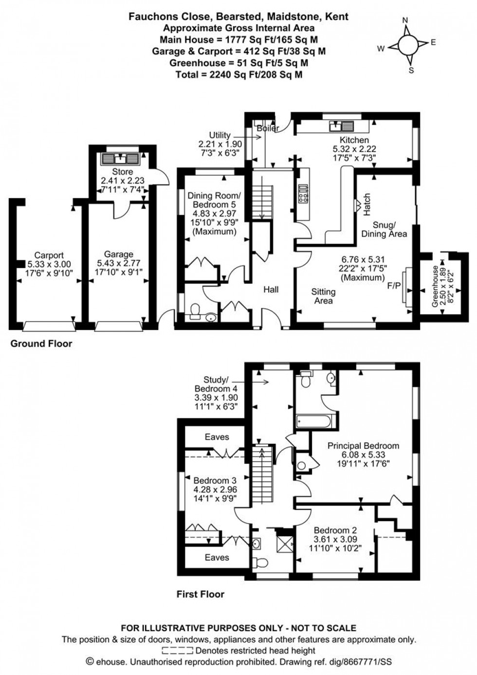 Floorplan for Fauchons Close, Bearsted, Maidstone