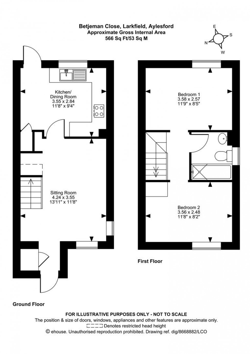 Floorplan for Betjeman Close, Larkfield, Aylesford