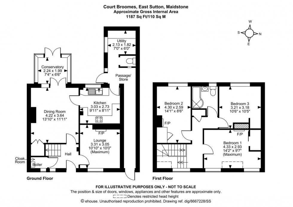 Floorplan for Court Broomes, East Sutton, Maidstone