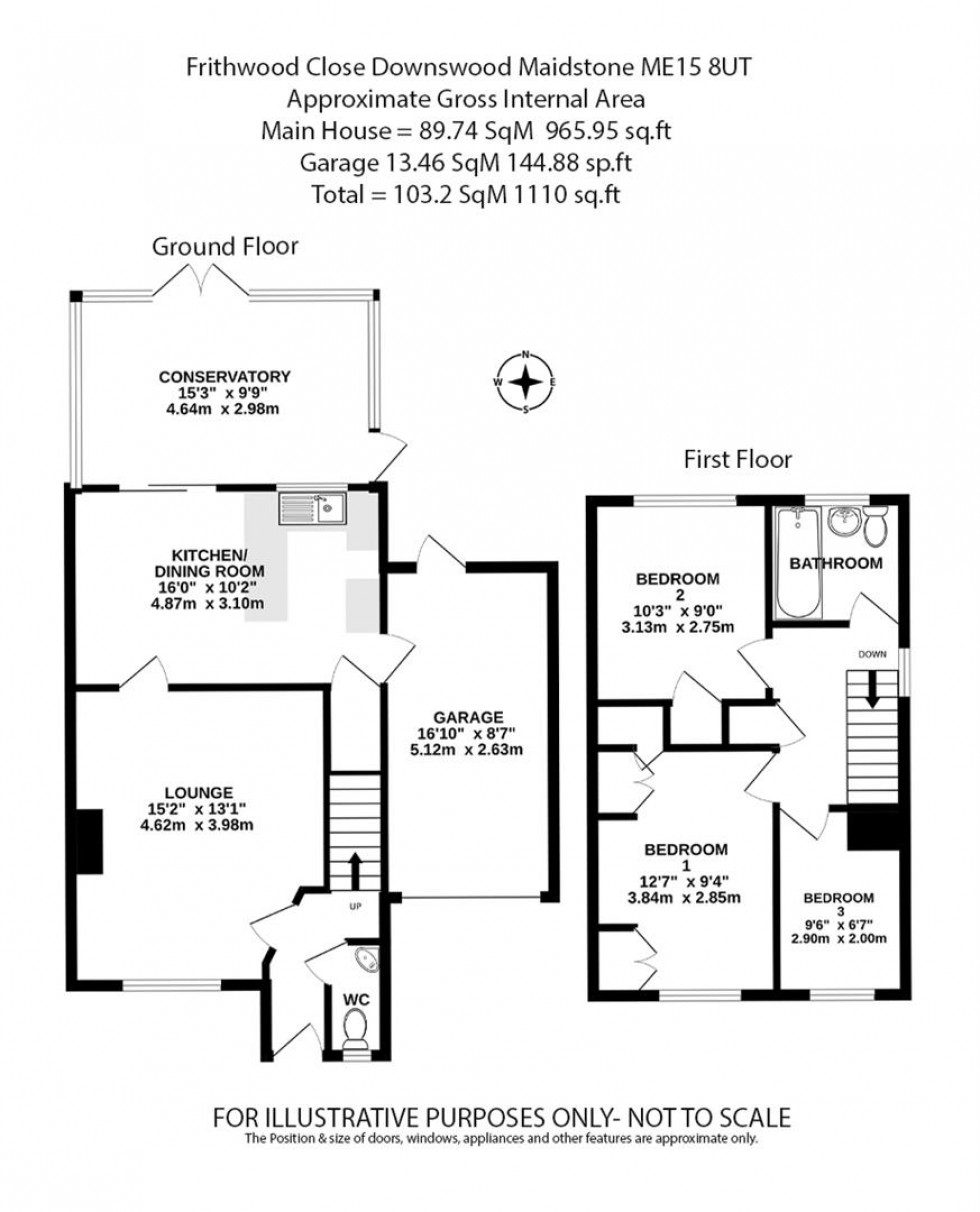 Floorplan for Frithwood Close, Downswood