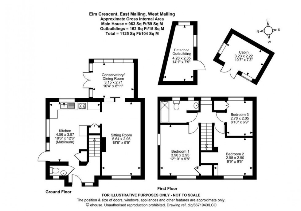 Floorplan for Elm Crescent, East Malling, West Malling