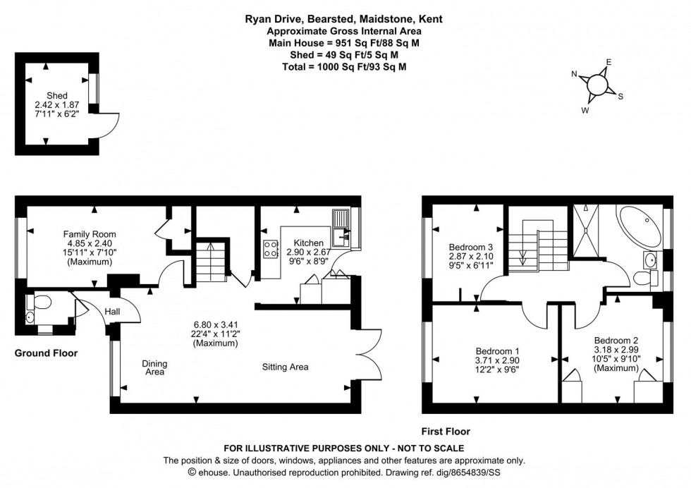 Floorplan for Ryan Drive, Bearsted, Maidstone
