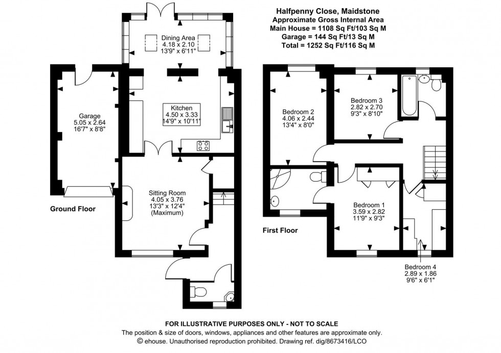 Floorplan for Halfpenny Close, Barming