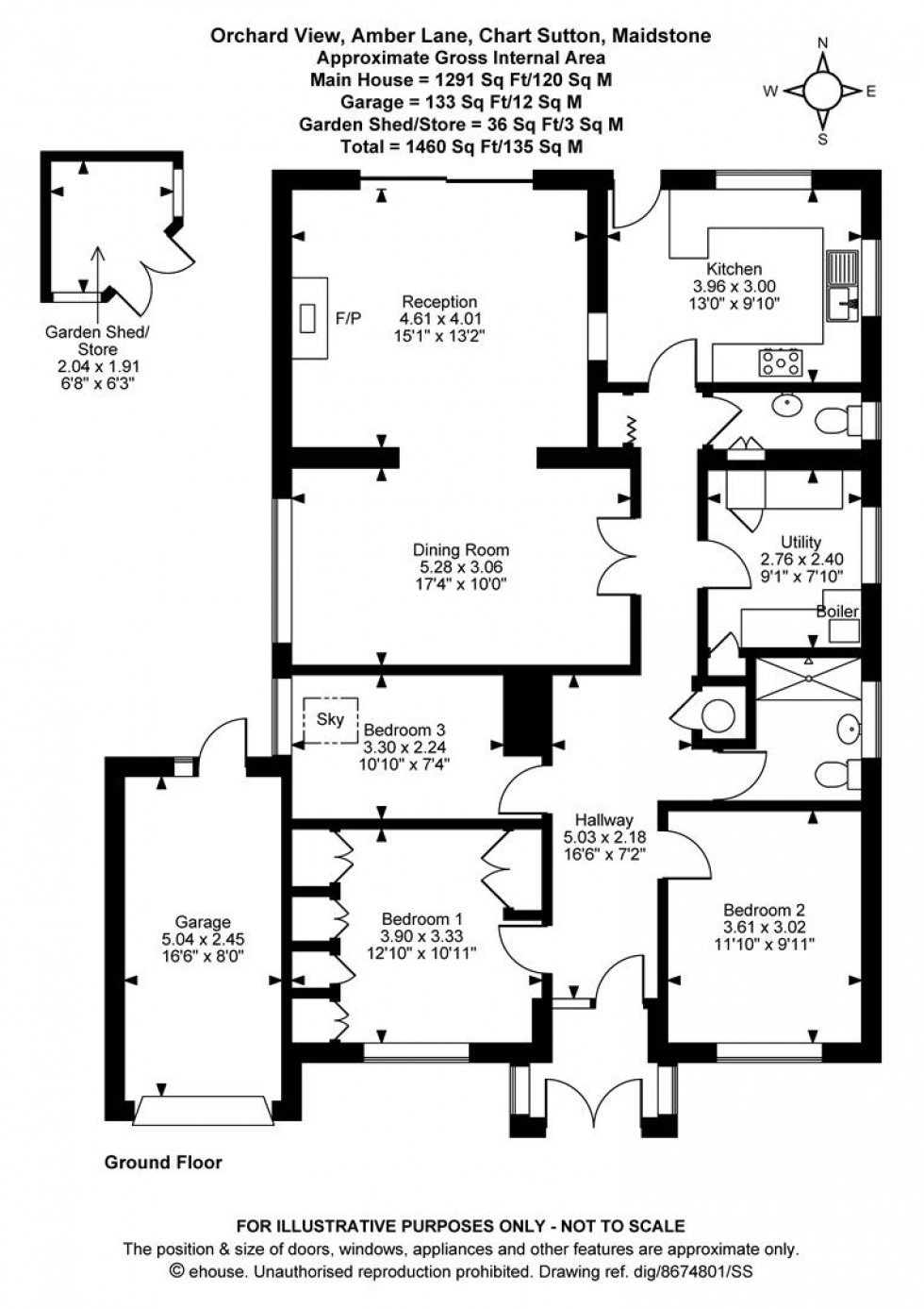 Floorplan for Amber Lane, Chart Sutton
