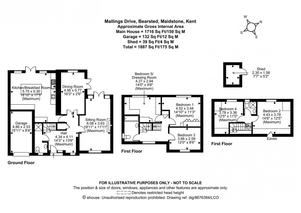 Floorplan for Mallings Drive, Bearsted, Maidstone