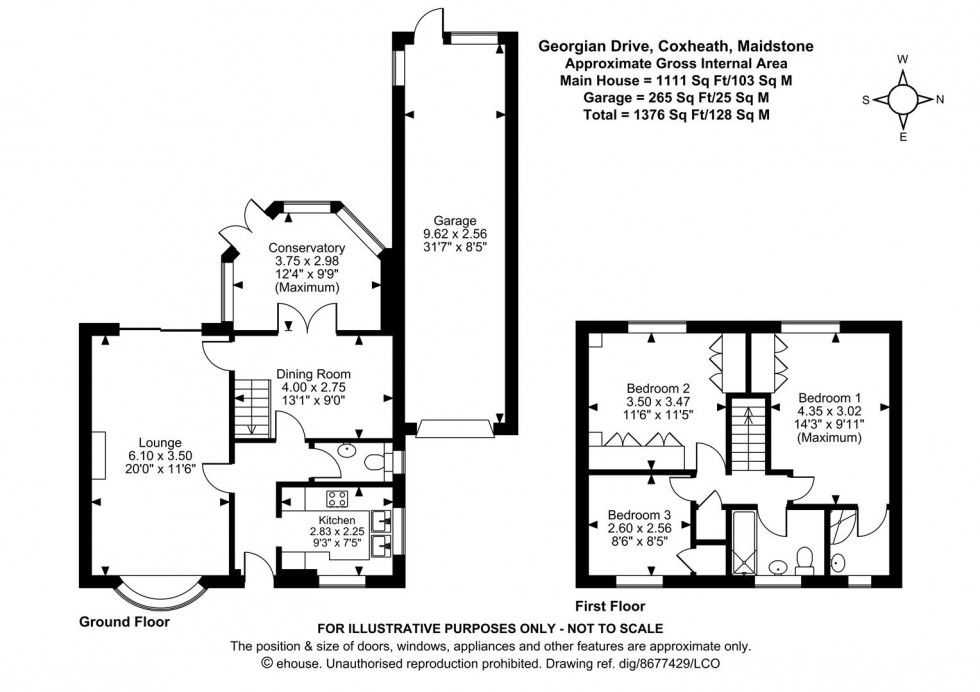 Floorplan for Georgian Drive, Coxheath, Maidstone
