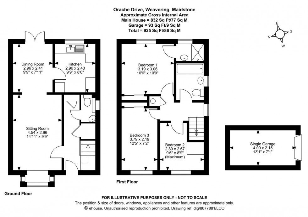 Floorplan for Orache Drive, Weavering, Maidstone