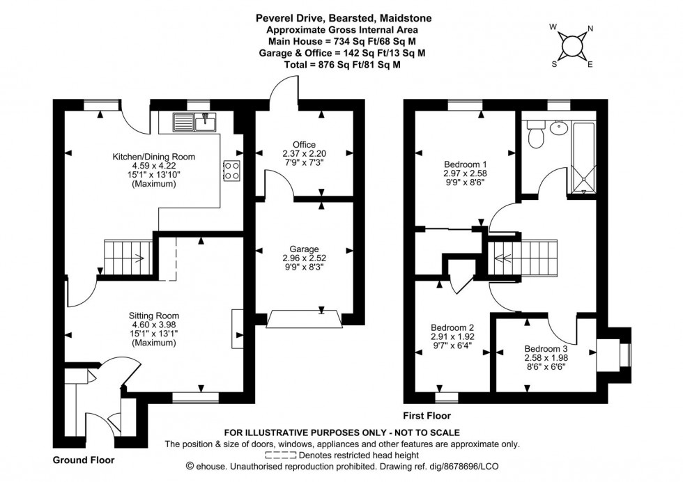 Floorplan for Peverel Drive, Bearsted, Maidstone