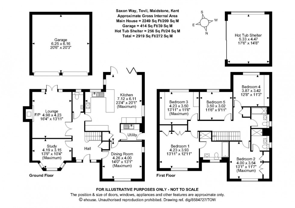 Floorplan for Saxon Way, Tovil