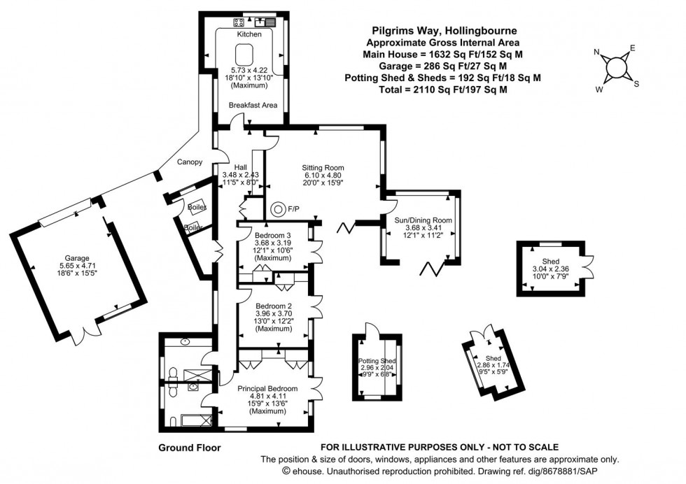 Floorplan for Pilgrims Way, Hollingbourne, Maidstone