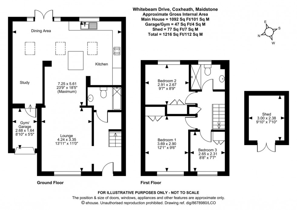 Floorplan for Whitebeam Drive, Coxheath, Maidstone