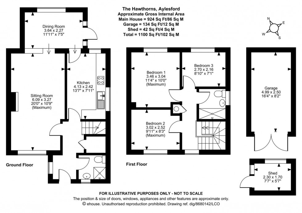 Floorplan for The Hawthorns, Aylesford