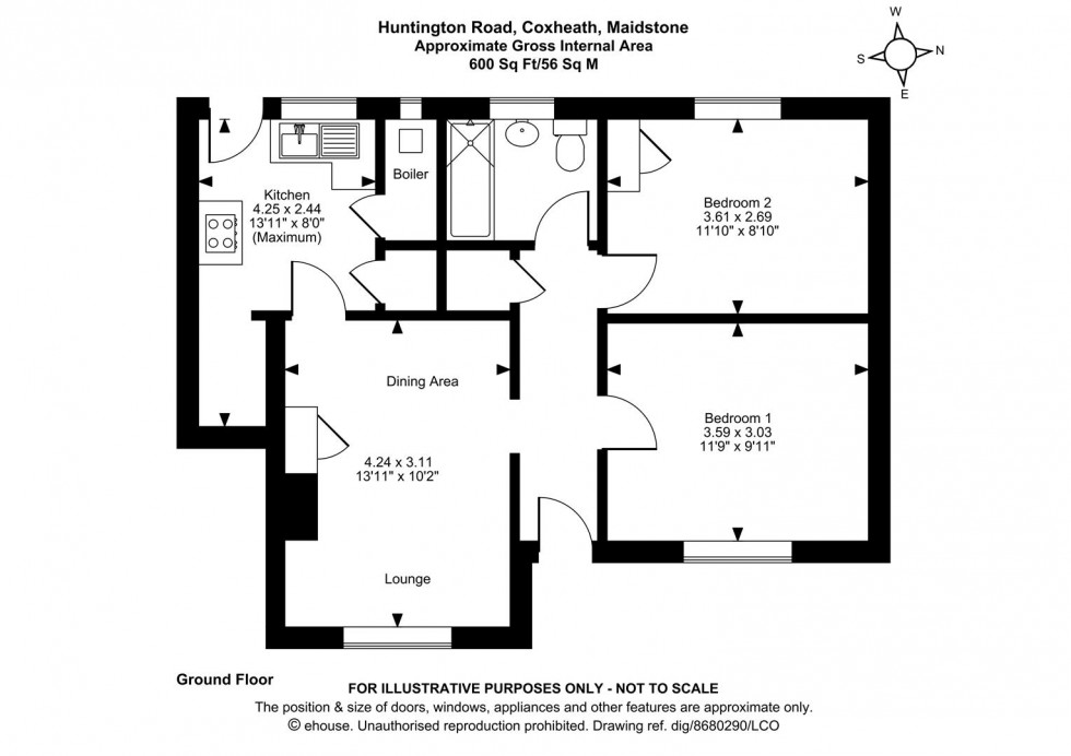 Floorplan for Huntington Road, Coxheath, Maidstone