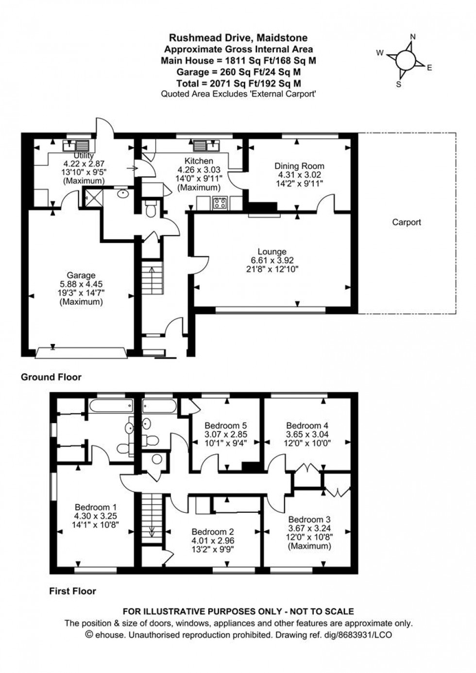 Floorplan for Rushmead Drive, Maidstone