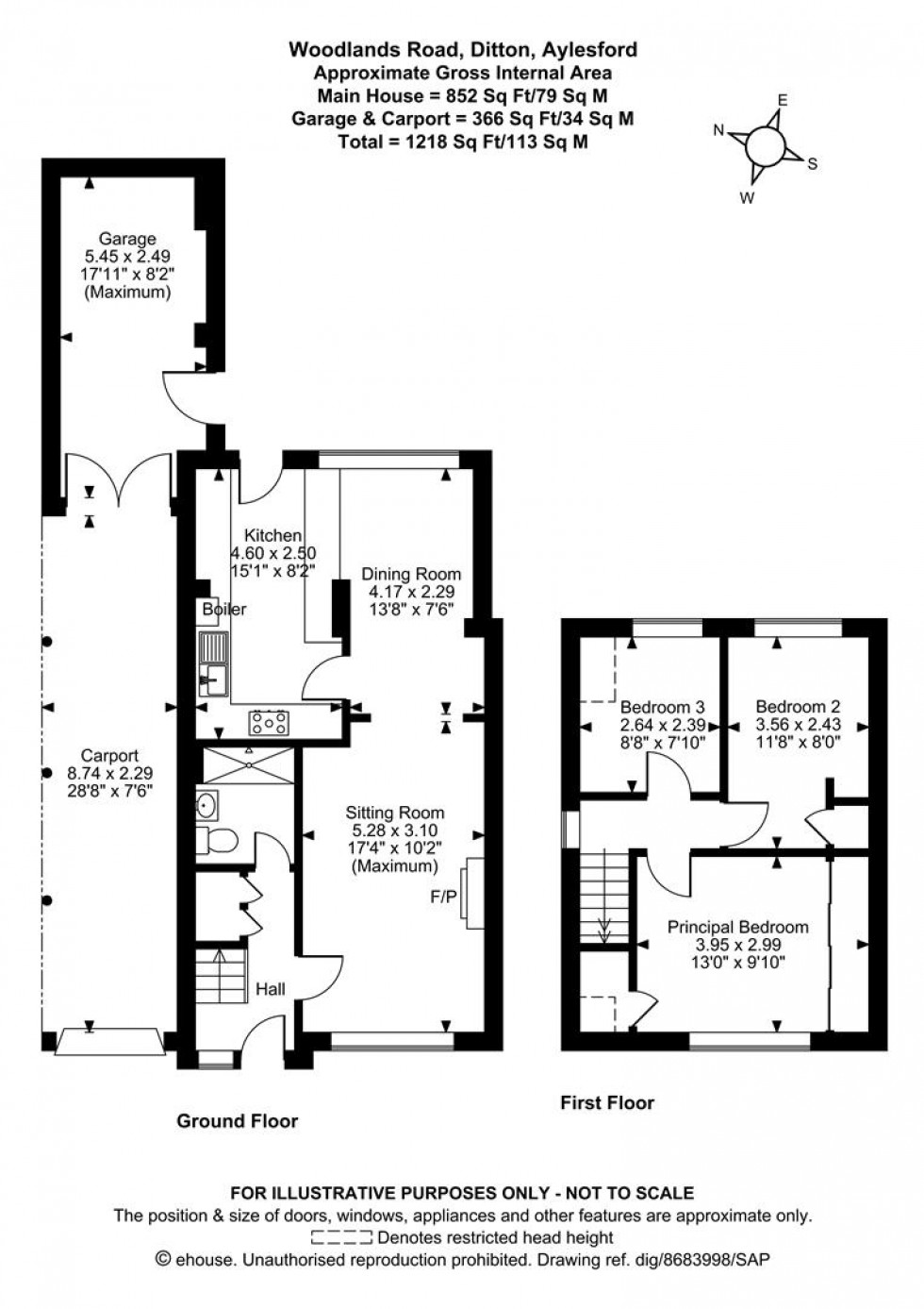 Floorplan for Woodlands Road, Ditton