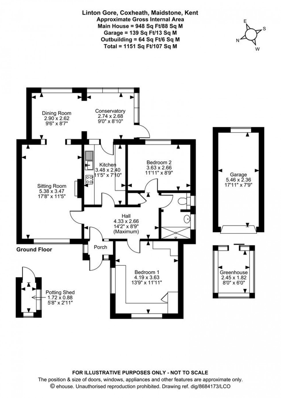Floorplan for Linton Gore, Coxheath, Maidstone