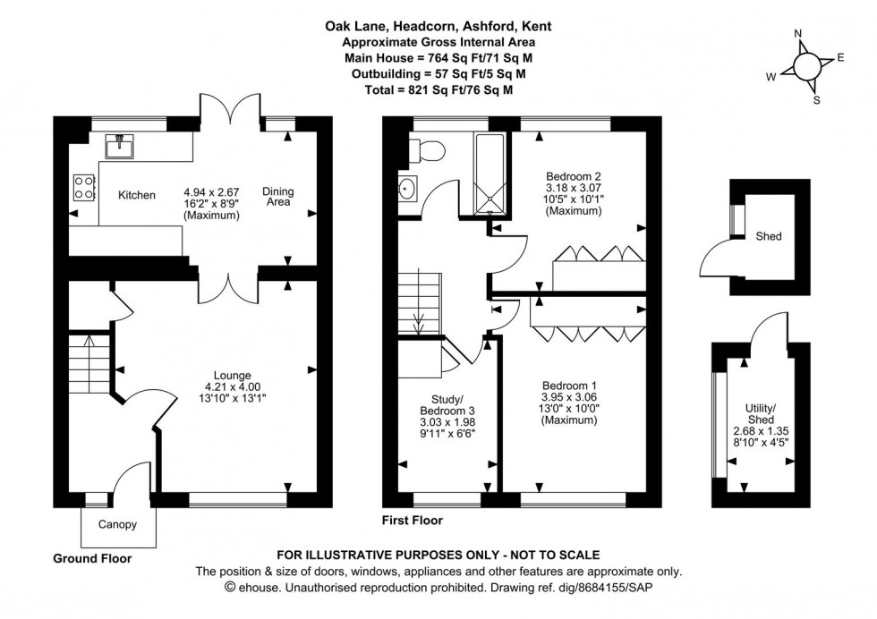 Floorplan for Oak Lane, Headcorn, Ashford
