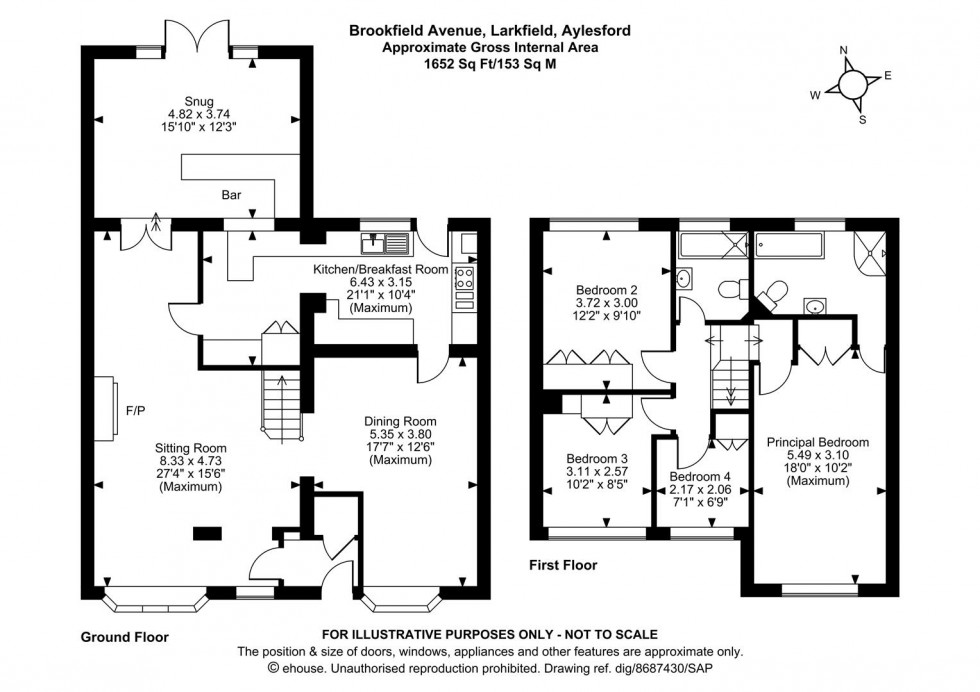 Floorplan for Brookfield Avenue, Larkfield, Aylesford