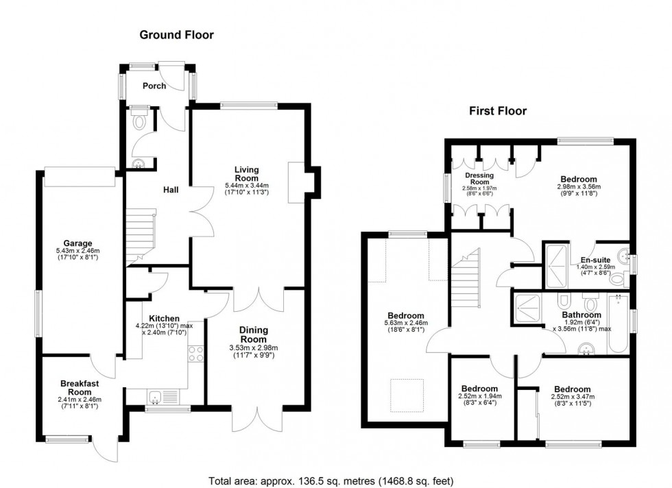 Floorplan for Roman Close, Blue Bell Hill, Chatham
