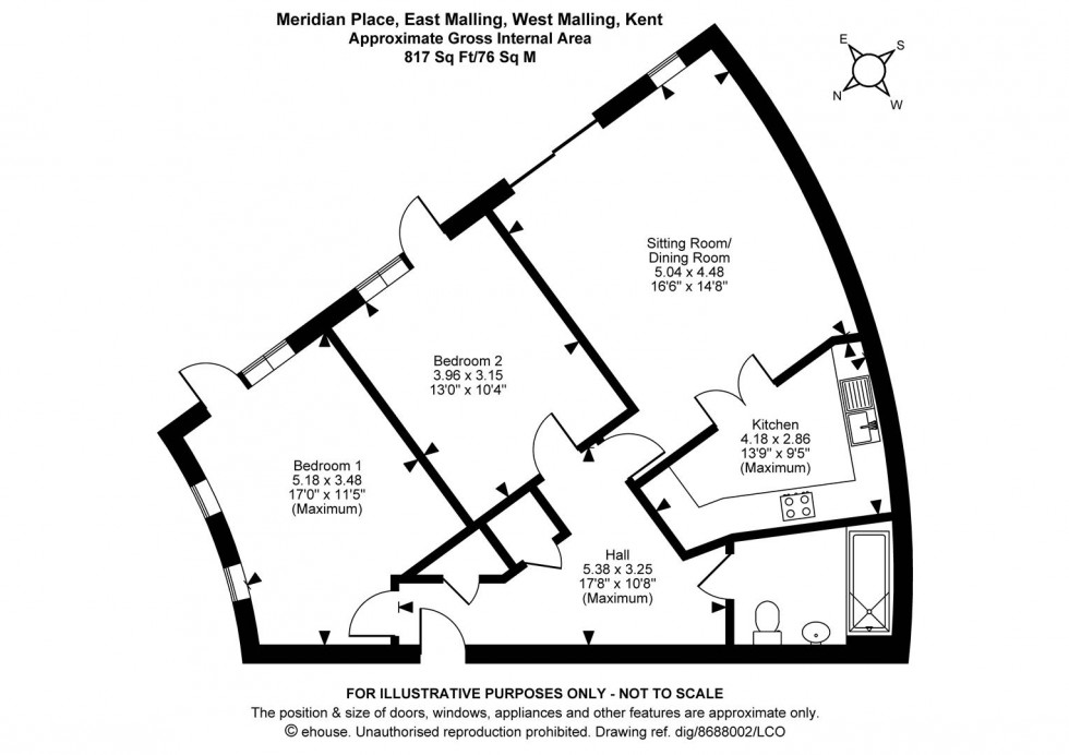 Floorplan for Meridian Place, East Malling
