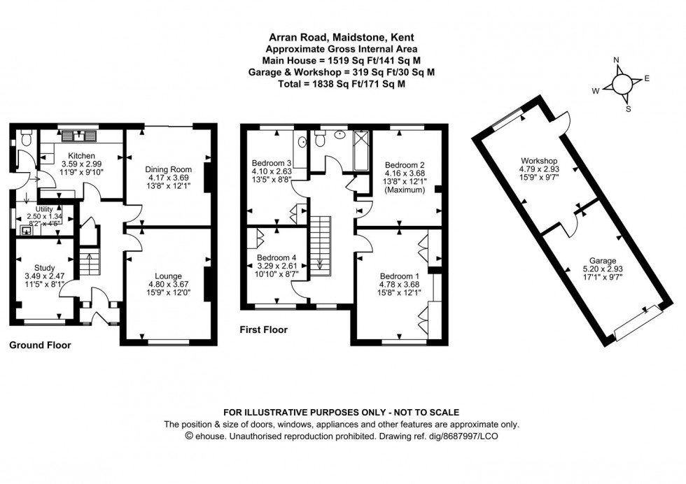 Floorplan for Arran Road, Maidstone